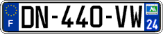 French license plate, SIV (ordinary)