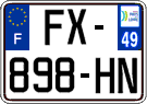 French license plate, SIV (ordinary)