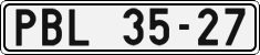 License plate of the Czech Republic, Cars (1960)