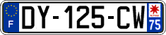 French license plate, SIV (ordinary)