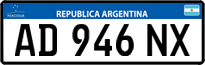 License plate of Argentina, Cars (Mercosur, AB 123 CD)