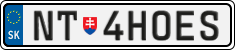 License plate of Slovakia, Vanity Plates