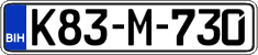 License plate of Bosnia and Herzegovina, Regular plates
