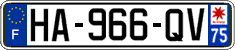 French license plate, SIV (ordinary)