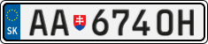 License plate of Slovakia, Cars