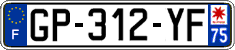 French license plate, SIV (ordinary)