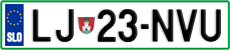 License plate of Slovenia, Cars