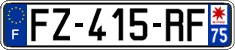 French license plate, SIV (ordinary)