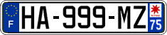 French license plate, SIV (ordinary)