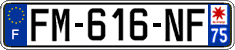 French license plate, SIV (ordinary)