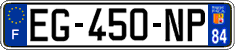 French license plate, SIV (ordinary)