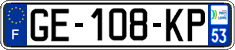 French license plate, SIV (ordinary)