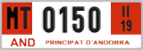 License plate of Andorra, Provisional (1234)