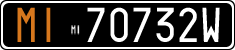 License plate of Italy, Cars (1927 year series)