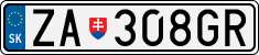 License plate of Slovakia, Cars
