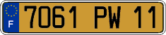 French license plate, FNI