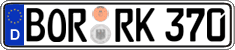 German license plate, Regular plates