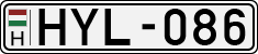 license plates of Hungary, Cars (1990)