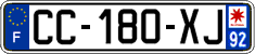 French license plate, SIV (ordinary)
