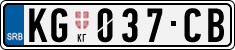 License plate of Serbia, Cars
