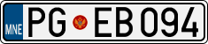License plate of Montenegro, Cars