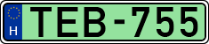 license plates of Hungary, Electric vehicles (1990)