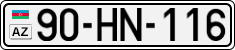 License plate of Azerbaijan, Cars