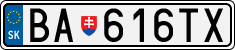 License plate of Slovakia, Cars