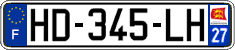 French license plate, SIV (ordinary)
