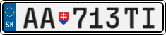 License plate of Slovakia, Cars