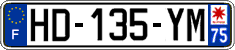 French license plate, SIV (ordinary)