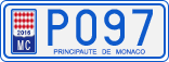 License plate of Monaco, Cars