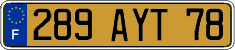 French license plate, FNI