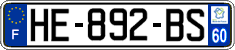French license plate, SIV (ordinary)