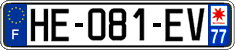 French license plate, SIV (ordinary)