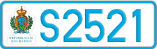 License plate of San Marino, Cars (A1234)