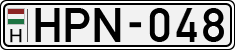 license plates of Hungary, Cars (1990)