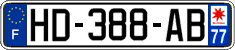 French license plate, SIV (ordinary)