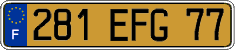 French license plate, FNI