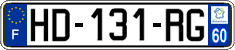 French license plate, SIV (ordinary)
