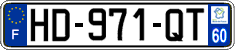 French license plate, SIV (ordinary)