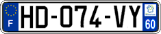 French license plate, SIV (ordinary)