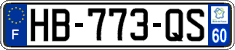 French license plate, SIV (ordinary)