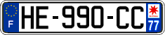 French license plate, SIV (ordinary)