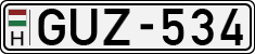 license plates of Hungary, Cars (1990)