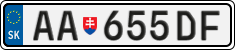 License plate of Slovakia, Cars