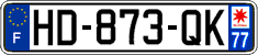 French license plate, SIV (ordinary)