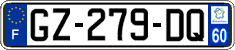 French license plate, SIV (ordinary)