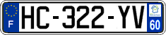 French license plate, SIV (ordinary)