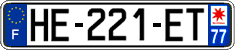 French license plate, SIV (ordinary)